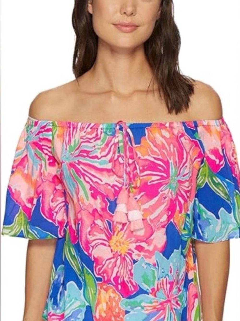 Lilly Pulitzer Sain Floral Off-Shoulder Top, medium, in Tropical colors 🌴